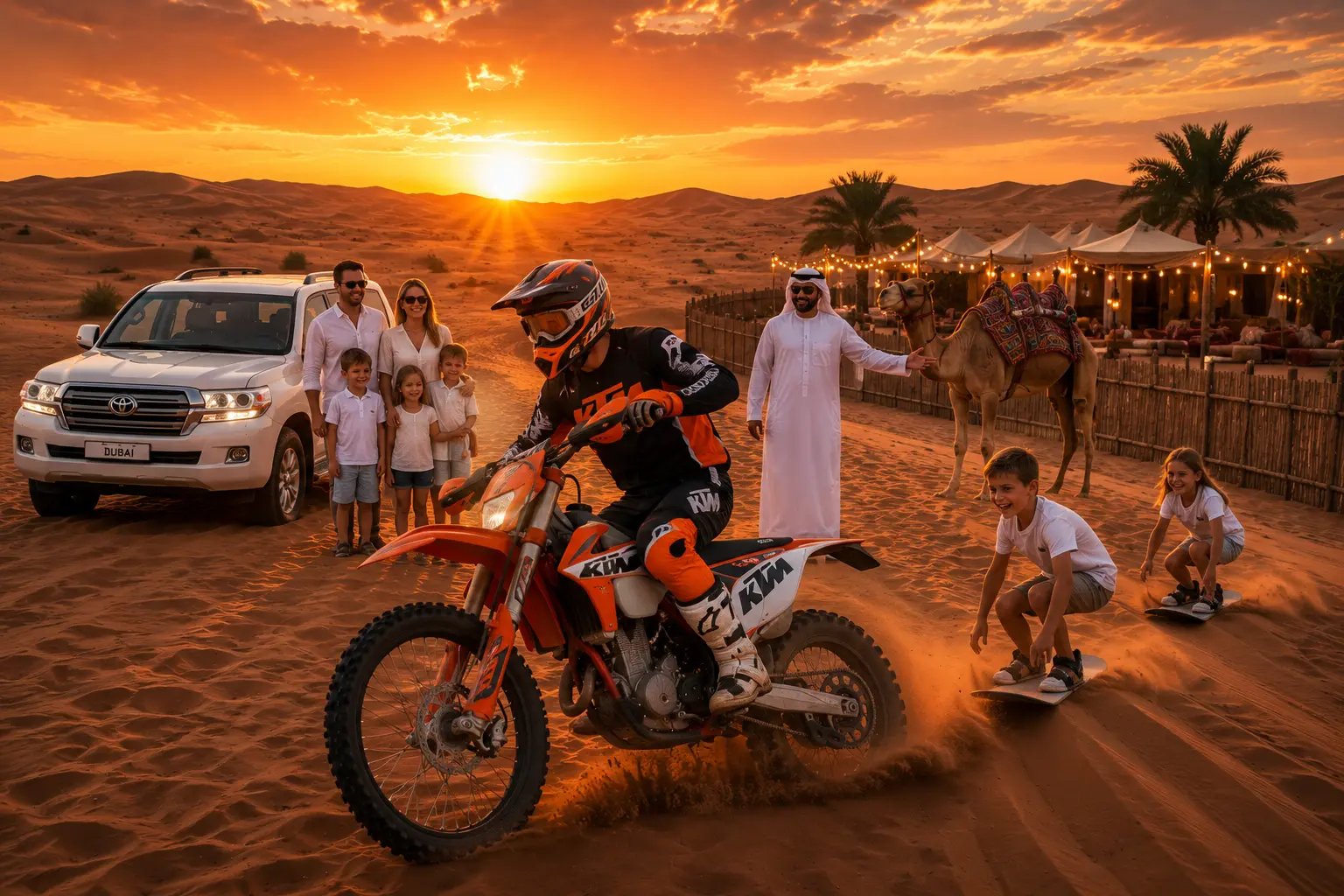 Family KTM Dirt Bike Desert Safari Dubai