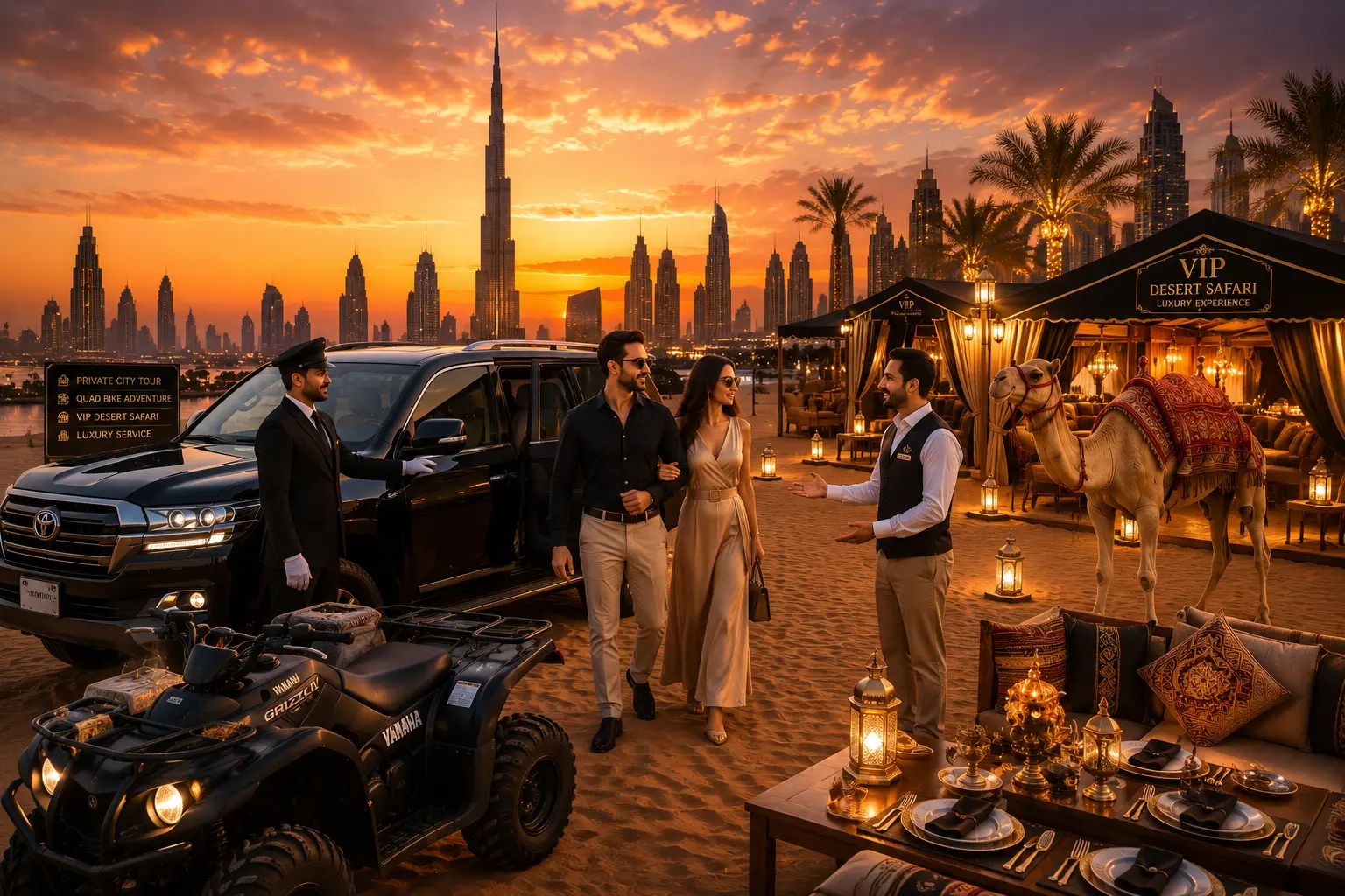 Luxury Private Dubai City Tour VIP Desert Safari Quad Bike